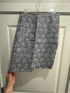 Calvin Klein Navy Heathered Knit Pencil Skirt